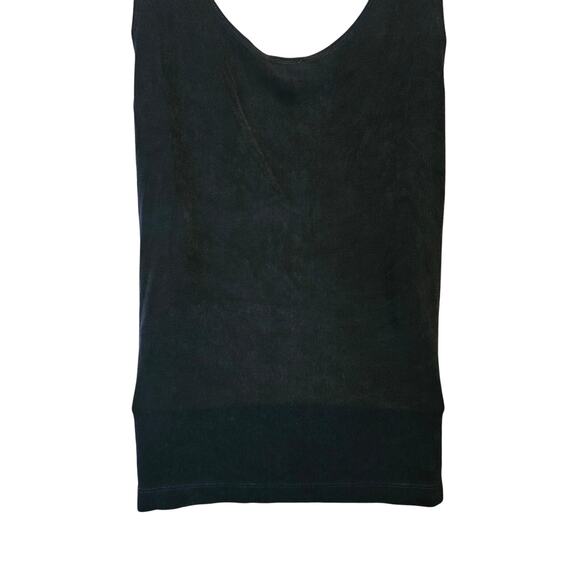 Chicos Travelers acetate slinky tank top layering blouse black career casual 1 M - Picture 2 of 6